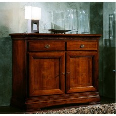 CREDENZA 2 P. (E CASSETTI CON FILETTI E FIORE INTARSIATO)